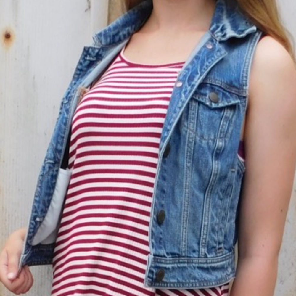 Jean Vest with Breast Pockets